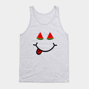 Watermelon & Smile (in the shape of a face) Tank Top